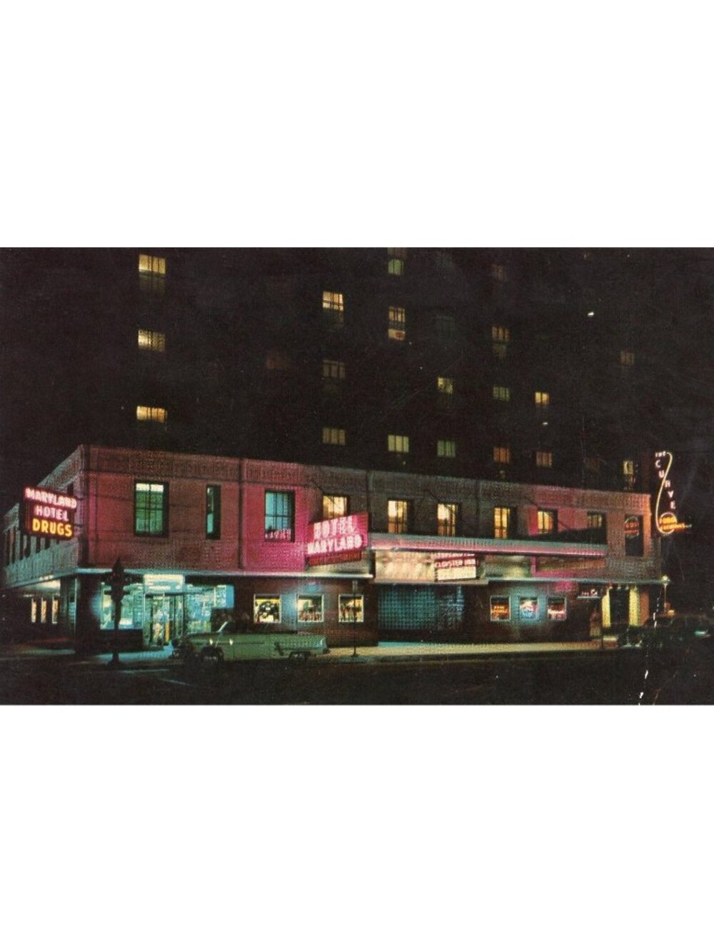 Vintage Hotel Maryland Night View Postcard Chicago Illinois